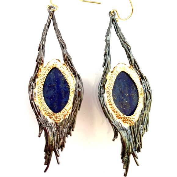ALEXIS BITTAR MALDIVIAN Nest Lapis feather Earring - Picture 7 of 13